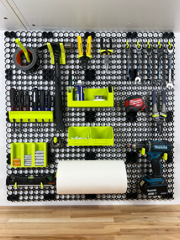 Multiboard Starter Kit - 16 Tile Modular Wall mounted Tool Organization System