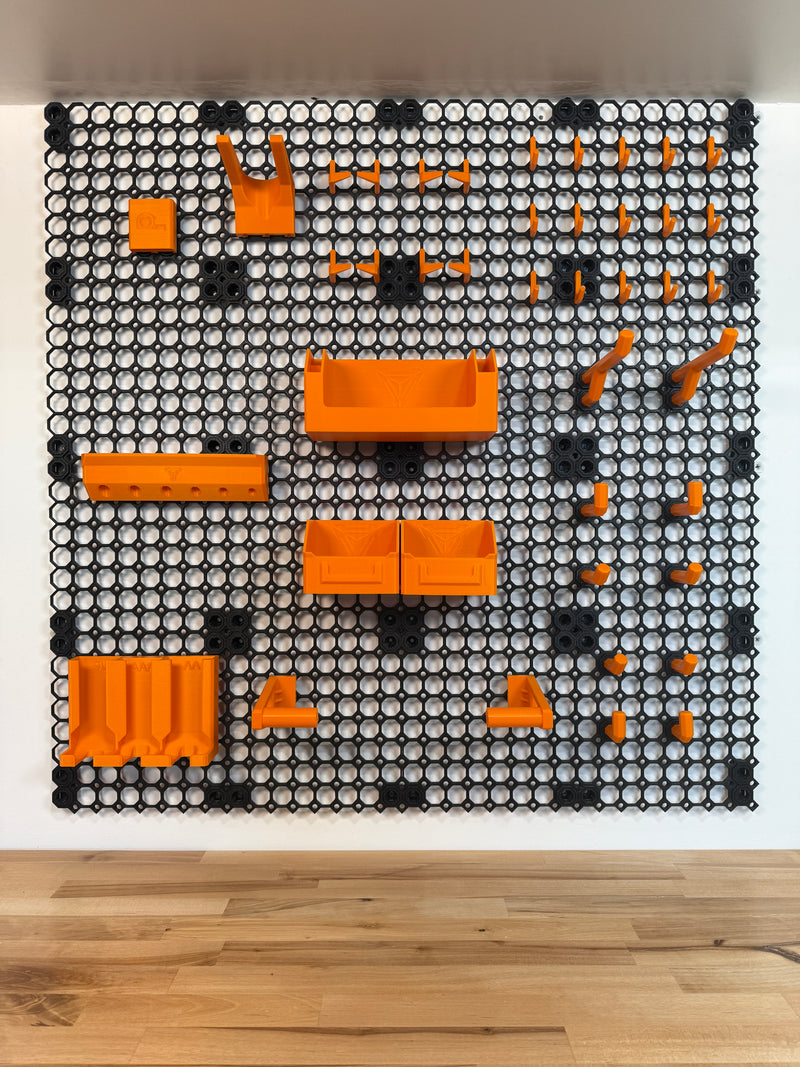 Multiboard Starter Kit - 16 Tile Modular Wall mounted Tool Organization System